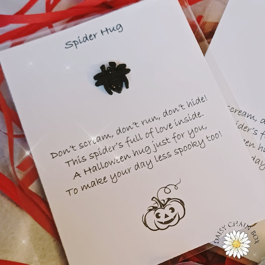Halloween Spider Pocket Hug Gift | Cute Halloween Treat for Kids | Trick or Treat Token | Free Random Lollipop | Spooky Gift Idea