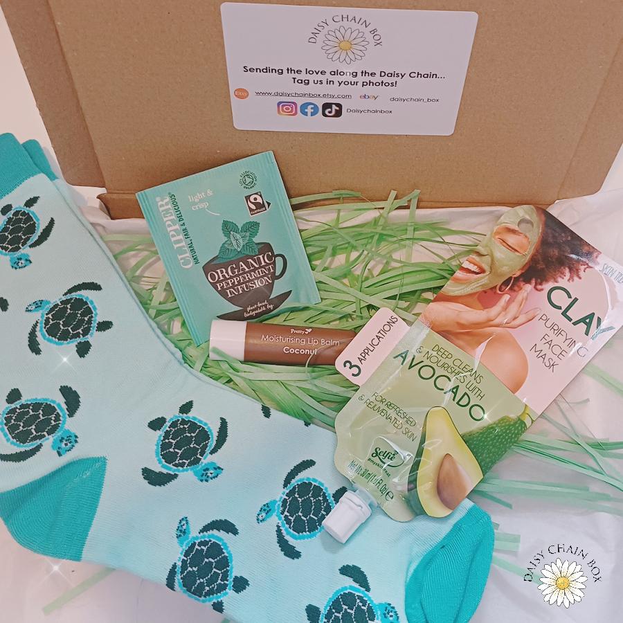 Mini Green Gift Box – Self-Care Pamper Set – Birthday, Thank You, Thinking of You, Relaxation Gift (Free UK Delivery!)