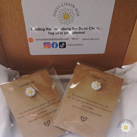 Thank You Daisy Keepsake Gift – Appreciation Token for Teacher, Carer, Friend, NHS, Volunteer – Small Thank You Gift with Message