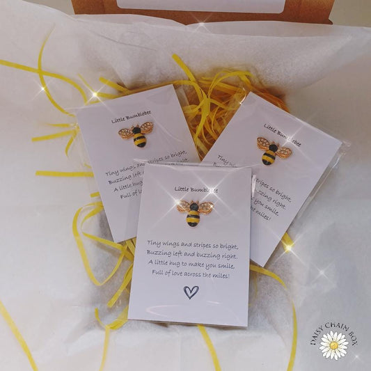 Bumblebee Sparkle Pocket Hug – Mini Keepsake Gift, Hug in the Post, Thinking of You Token, Letterbox Gift, Small Gift for Friend