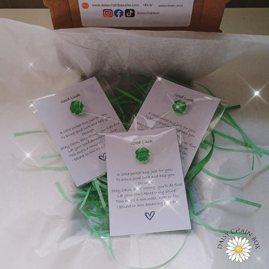 Good Luck Pocket Hug – Lucky Four Leaf Clover Token – Thinking of You Gift – Exam Gift – New Job Keepsake – Letterbox Hug