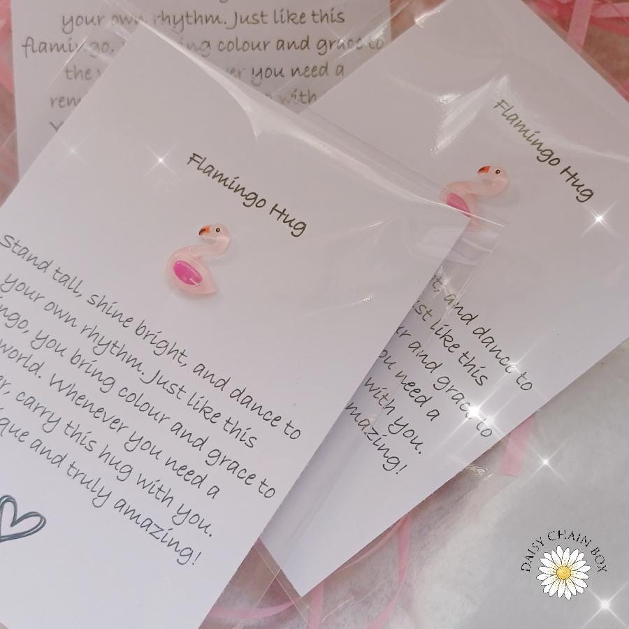 Flamingo Pocket Hug | Cute Flamingo Gift | Mini Keepsake Token | Thinking of You Gift | Letterbox Gift | Friendship Gift