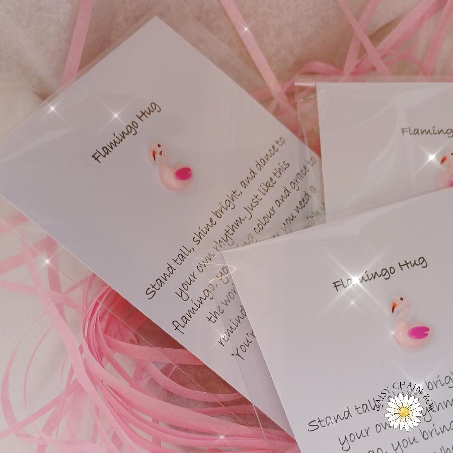 Flamingo Pocket Hug | Cute Flamingo Gift | Mini Keepsake Token | Thinking of You Gift | Letterbox Gift | Friendship Gift