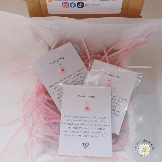 Flamingo Pocket Hug | Cute Flamingo Gift | Mini Keepsake Token | Thinking of You Gift | Letterbox Gift | Friendship Gift