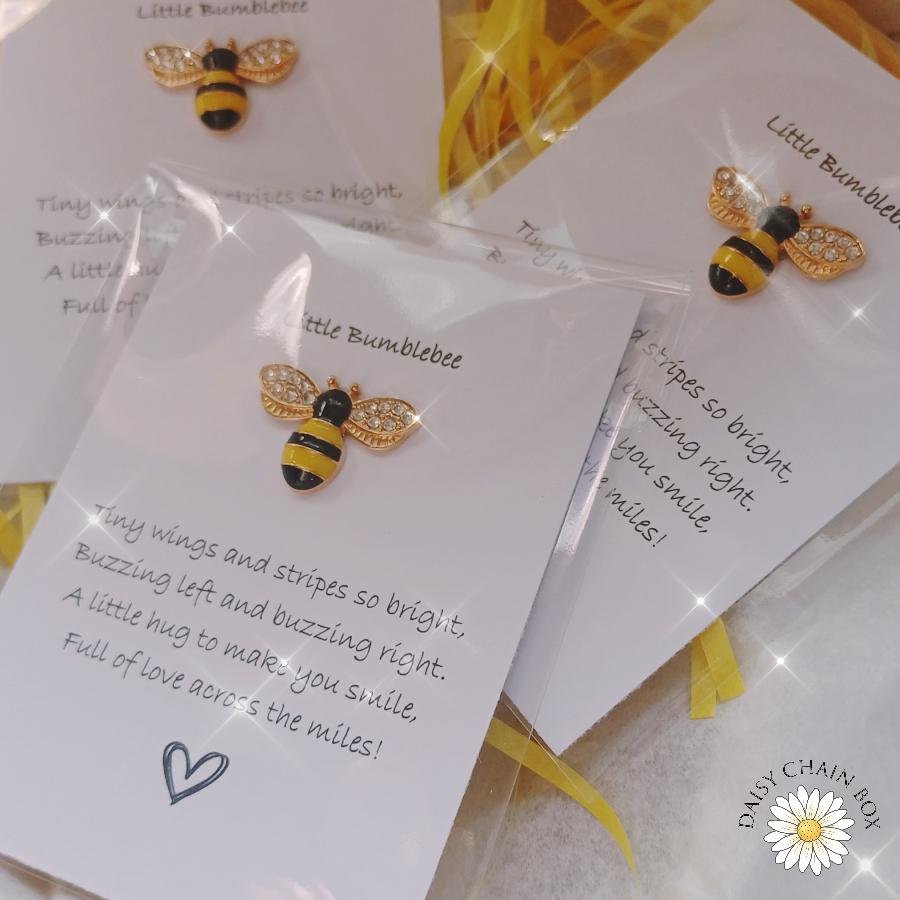 Bumblebee Sparkle Pocket Hug – Mini Keepsake Gift, Hug in the Post, Thinking of You Token, Letterbox Gift, Small Gift for Friend