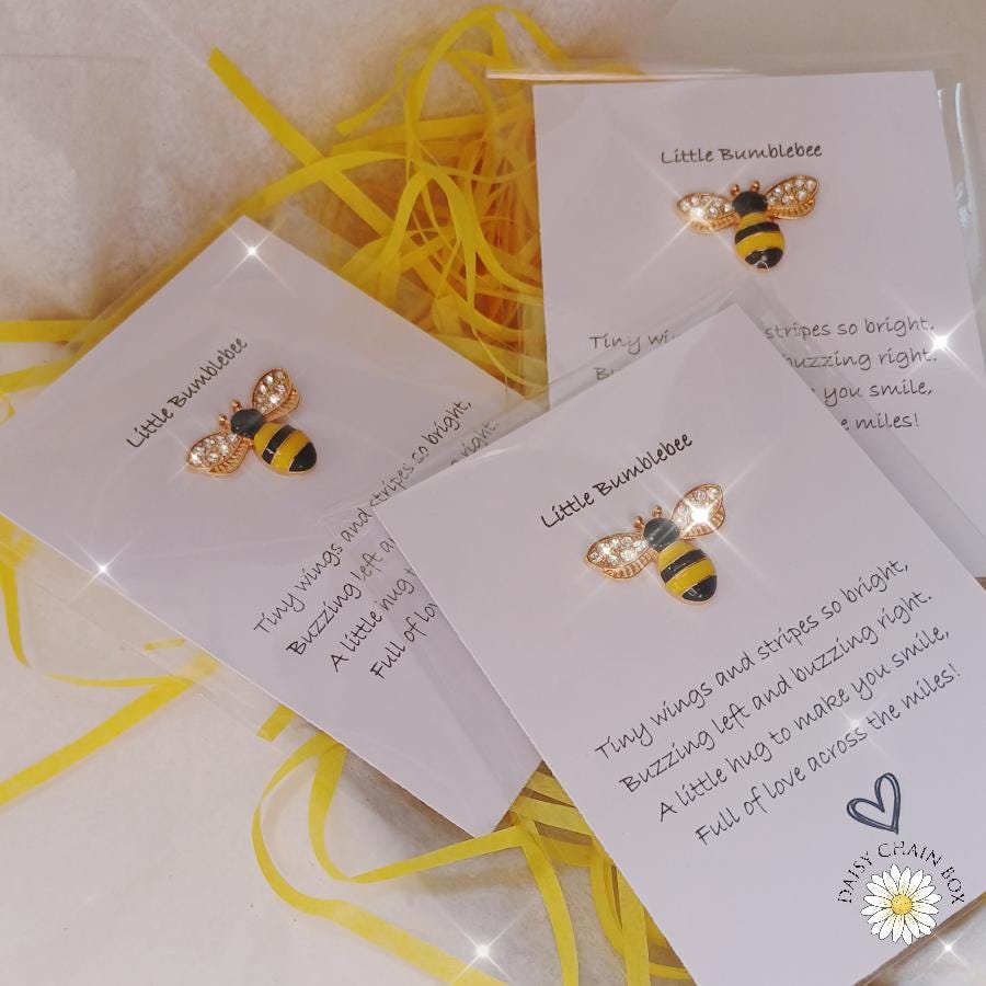 Bumblebee Sparkle Pocket Hug – Mini Keepsake Gift, Hug in the Post, Thinking of You Token, Letterbox Gift, Small Gift for Friend