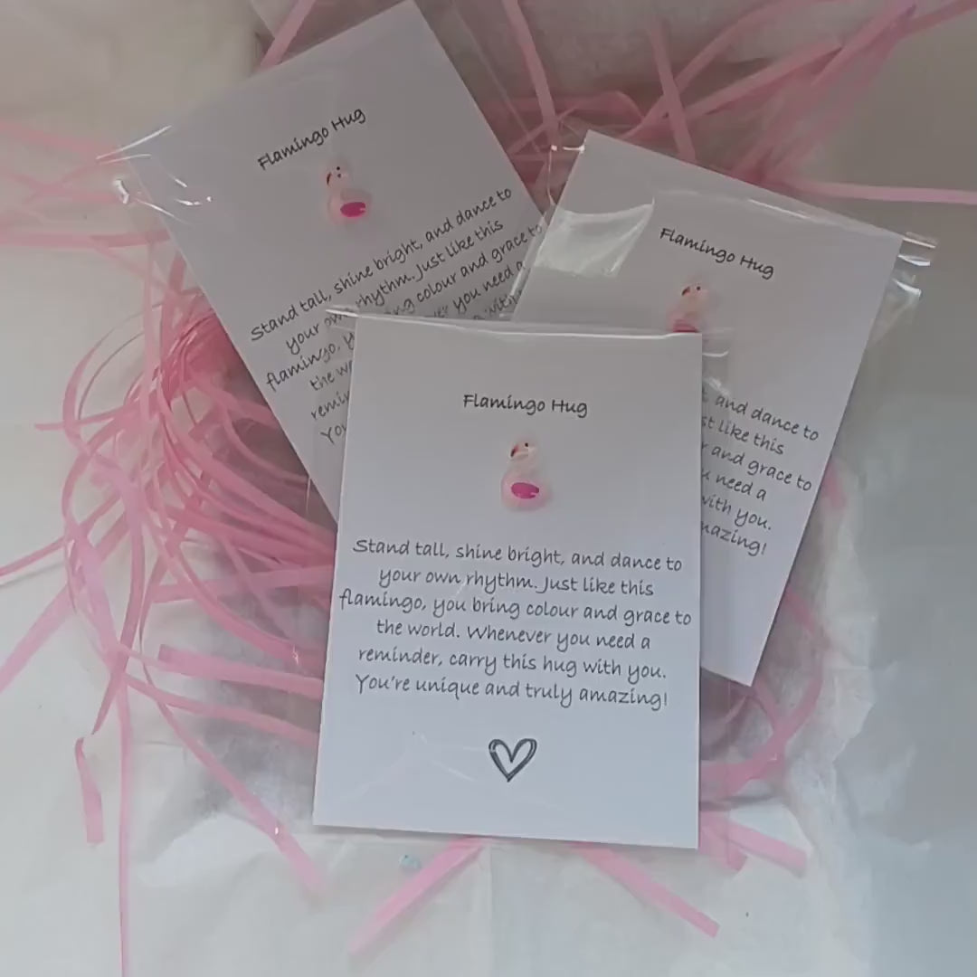 Flamingo Pocket Hug | Cute Flamingo Gift | Mini Keepsake Token | Thinking of You Gift | Letterbox Gift | Friendship Gift