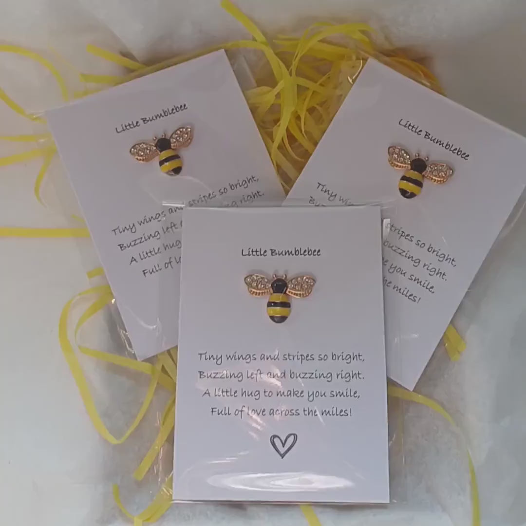 Bumblebee Sparkle Pocket Hug – Mini Keepsake Gift, Hug in the Post, Thinking of You Token, Letterbox Gift, Small Gift for Friend